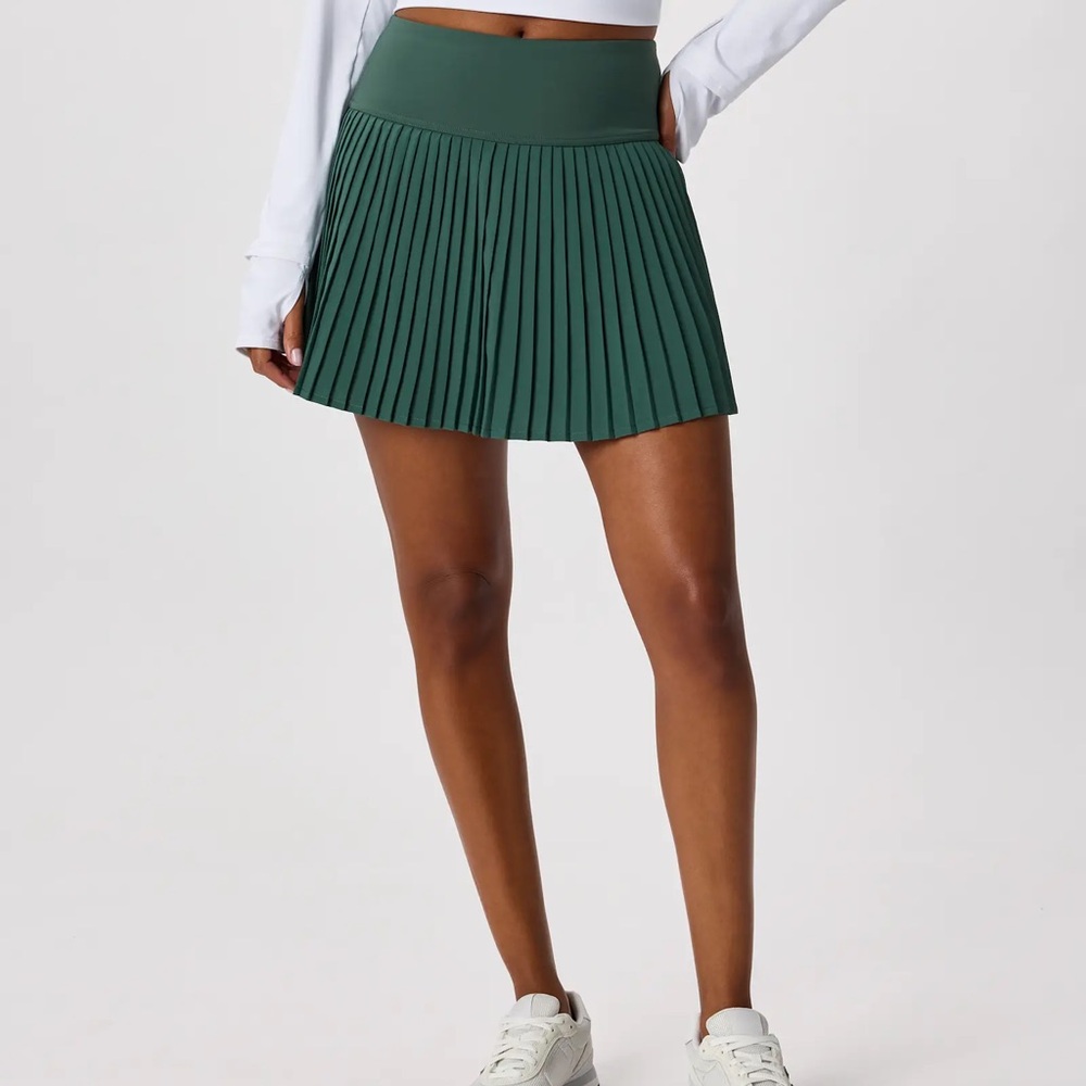 Quince Court Sport Pleated Tennis Skirt Extra Large Big Sur Green